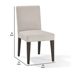 Mod 19 Inch Parson Style Dining Chair, Rubberwood, Set of 2, Light Gray