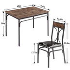 Javlergo Modern 5-pieces Dining Table Set with 4 Chairs, Kitchen Dining Room Table Set for 4, Brown