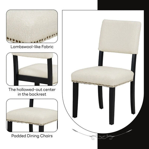 5-Piece Round Dining Table Set Pedestal Kitchen Table Set with 4 Upholstered Dining Chairs for Studio, Apartment, Small Places