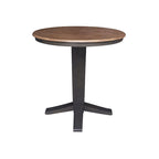 36 in Round Top Pedestal Counter Height Dining Table with 12 in Leaf