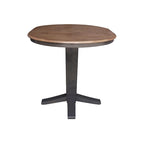 36 in Round Top Pedestal Counter Height Dining Table with 12 in Leaf