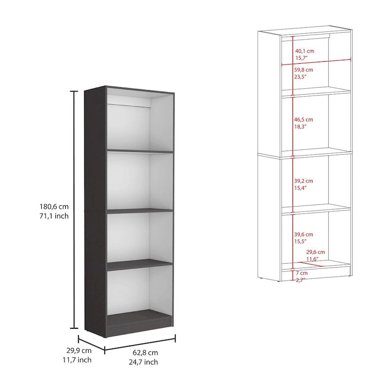 Kenyon 3pc Set 74 Wide 5-Shelf and Cabinet Bookcase