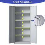 Metal Garage Storage Cabinet Tool Steel with Doors and 4 Shelves