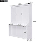Queen Size Solid Wood Murphy Bed with a Shelf