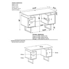 Deluxe Stylish Modern Grey Computer Desk with Storage
