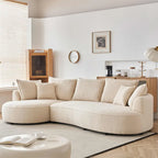 122.8 Modern Teddy Fabric Cloud Curved Sofa -- Left Facing