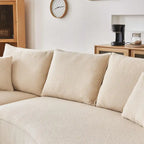 122.8 Modern Teddy Fabric Cloud Curved Sofa -- Left Facing