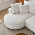122.8 Modern Teddy Fabric Cloud Curved Sofa -- Left Facing
