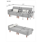 Convertible Futon Sofa Bed, Adjustable Couch Sleeper, Couch Corduroy Fabric Comfy Sofa bed with Wooden Legs & 2 Pillows