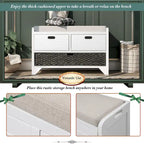 Storage Bench with Removable Basket and 2 Drawers