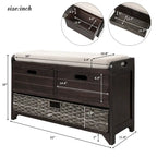 Storage Bench with Removable Basket and 2 Drawers