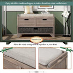 Storage Bench with Removable Basket and 2 Drawers