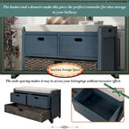 Storage Bench with Removable Basket and 2 Drawers