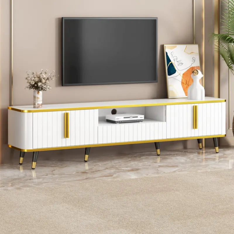TV Stand with Gold Accents - For TVs Up to 85"