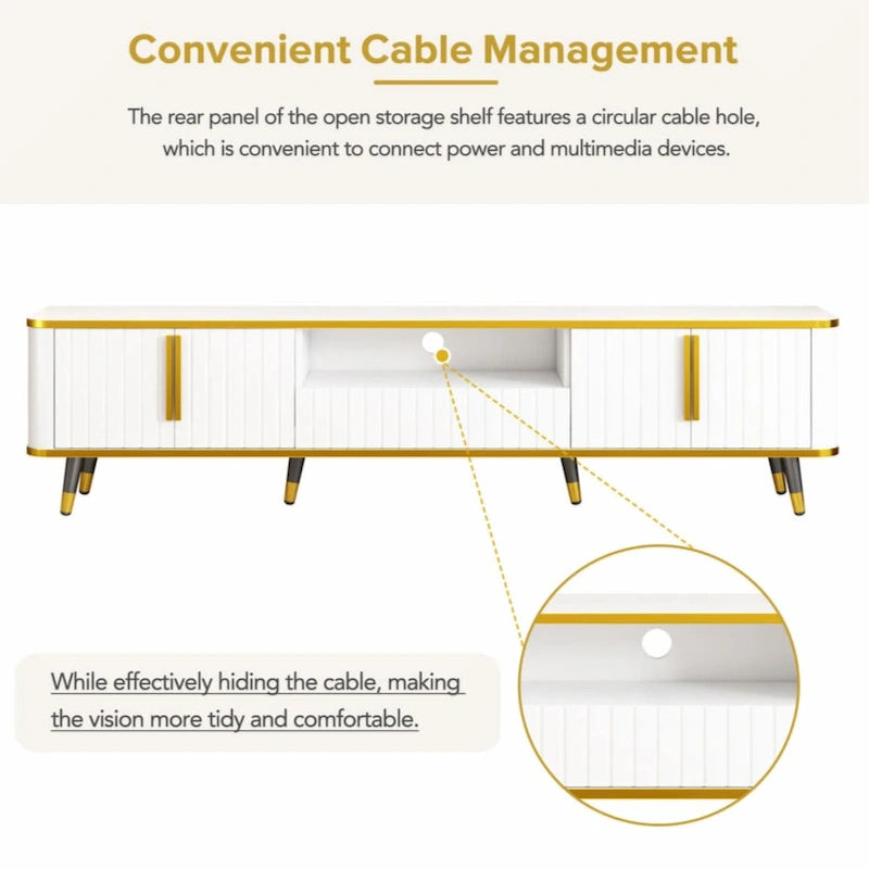TV Stand with Gold Accents - For TVs Up to 85"