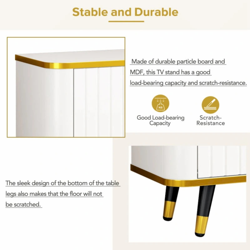 TV Stand with Gold Accents - For TVs Up to 85"