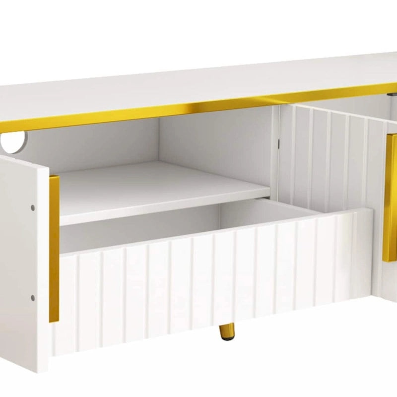 TV Stand with Gold Accents - For TVs Up to 85"
