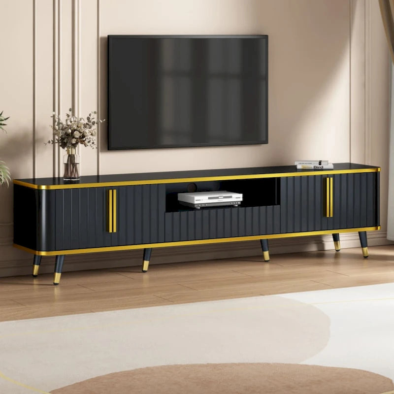 TV Stand with Gold Accents - For TVs Up to 85"