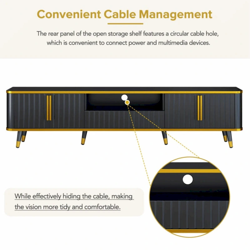 TV Stand with Gold Accents - For TVs Up to 85"