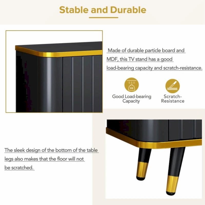 TV Stand with Gold Accents - For TVs Up to 85"