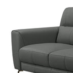 2 Piece Faux Leather Sofa Set with Triangular Chrome Legs