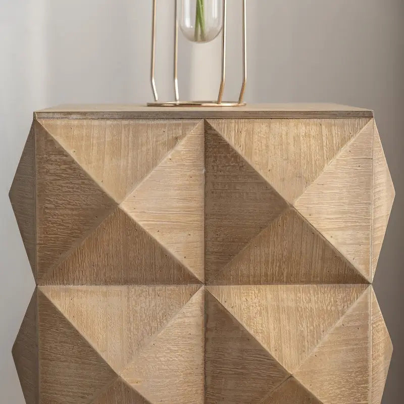 Brown Wood Embossed Retro Coffee Table