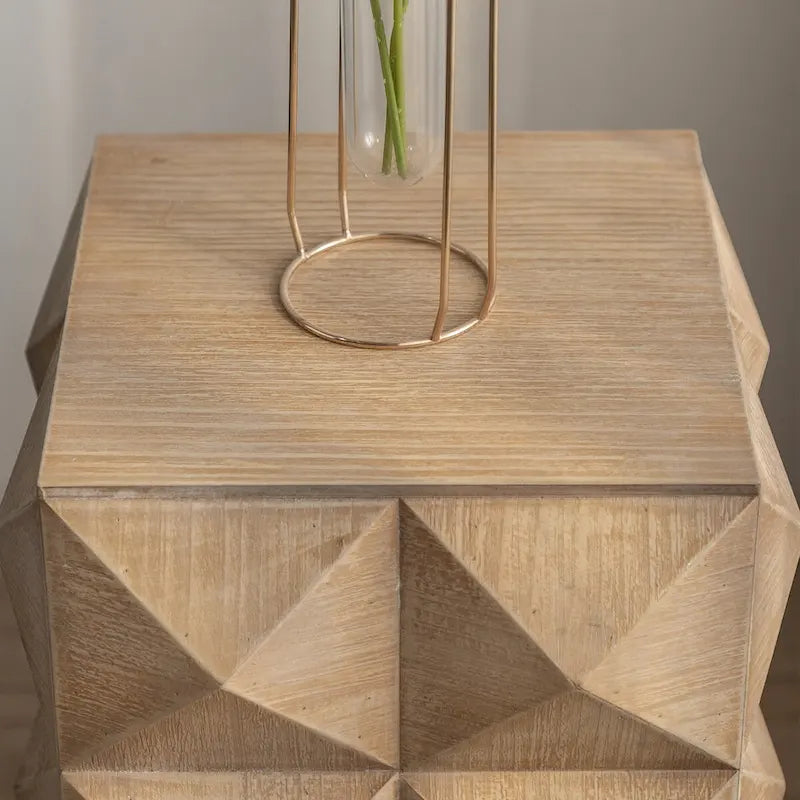 Brown Wood Embossed Retro Coffee Table