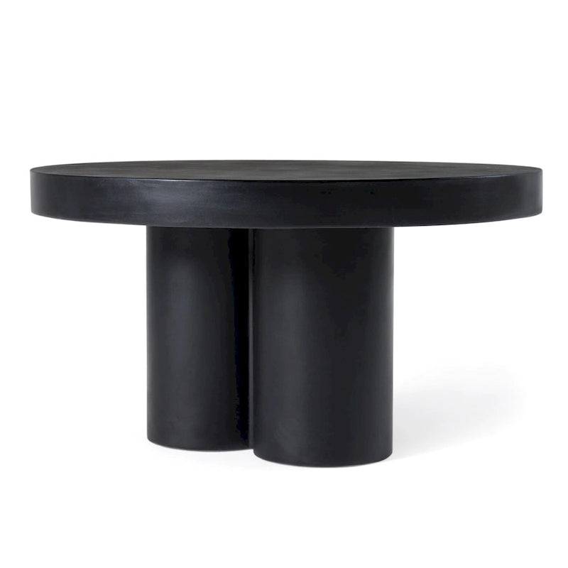 Black Round Concrete Coffee Table - 30" Outdoor/Indoor