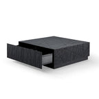 Modrest Kenda Modern Black Oak Square Coffee Table With Storage