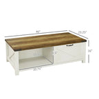 Farmhouse Coffee Table with Storage and Drawer
