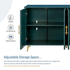 Wood TV Stand with Storage Cabinet & Adjustable Shelves, Media TV Console for Living Room Bedroom