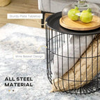 Nesting Coffee Tables with Steel Body and Removable Top (Set of 2)