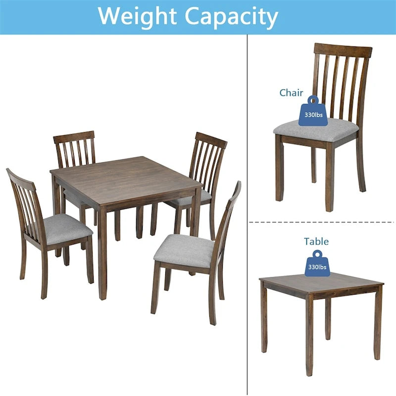 Wooden Dining Rectangular Table set for 4,Kitchen Dining Table