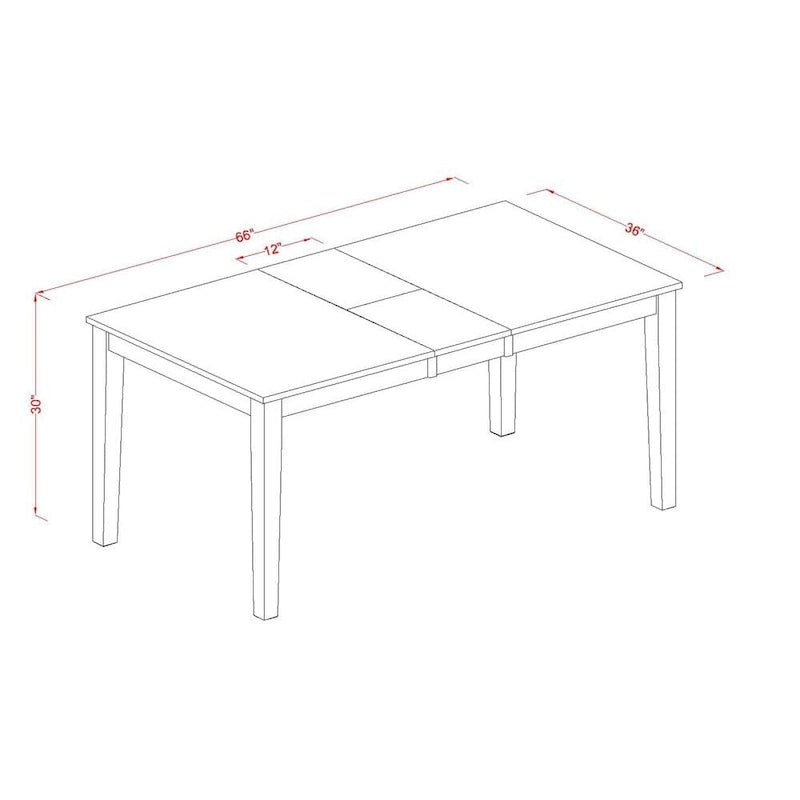 East West Furniture Dining Set Contains a Rectangle Table and Dining Chairs with a Bench (Chair Seat Type Options)