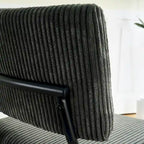 Modern simple velvet dining chair Fabric Upholstered Chairs home bedroom stool back dressing chair black metal legs(set of 2)