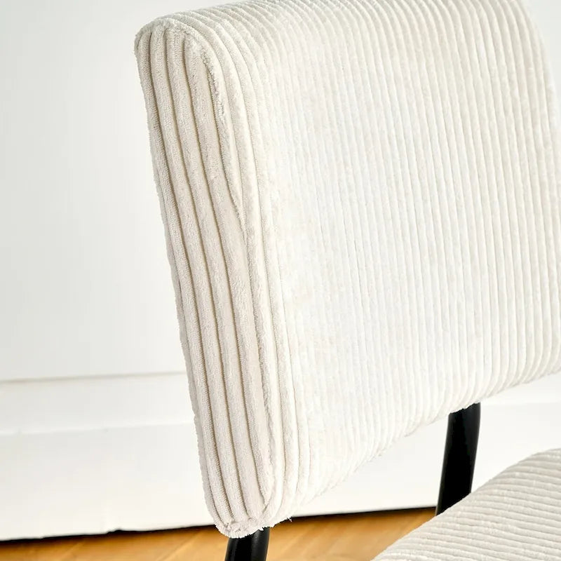 Modern simple velvet dining chair Fabric Upholstered Chairs home bedroom stool back dressing chair black metal legs(set of 2)