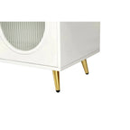Grondin Mid-Century Modern Style 59.8 Wide Sideboard Buffet with Fluted Tempered Glass Doors and Adjustable Shelves