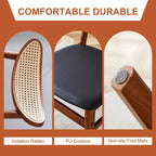 The stylish and durable solid wood dining chair, small curved back, PU cushion, and beautiful shape match with any room