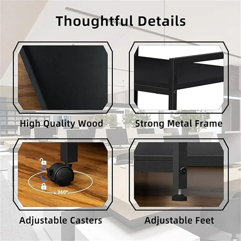 Printer Stand with Charging Station and USB Ports Large 3-Tier - 24D x 18.62W x 30.86H