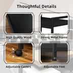 Printer Stand with Charging Station and USB Ports Large 3-Tier - 24D x 18.62W x 30.86H