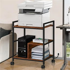 Printer Stand with Charging Station and USB Ports Large 3-Tier - 24D x 18.62W x 30.86H