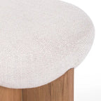 Drum Ottoman with X-Base - Ash Wood Frame