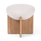 Drum Ottoman with X-Base - Ash Wood Frame