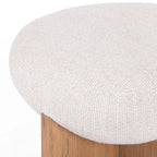 Drum Ottoman with X-Base - Ash Wood Frame