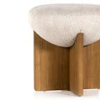 Drum Ottoman with X-Base - Ash Wood Frame