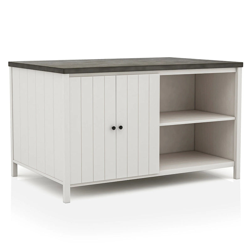 Hanto Transitional White Solid Wood Storage 7-Piece Counter Height Dining Set by Furniture of America