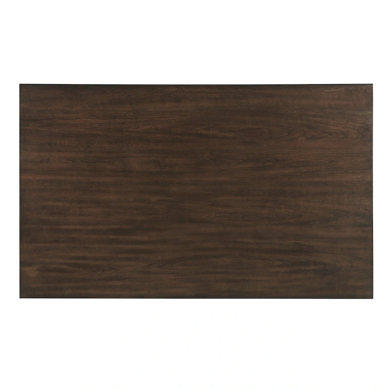 Humpty 60 Inch Dining Table, Rectangular Top, 2 Drawers, Cherry Brown Wood