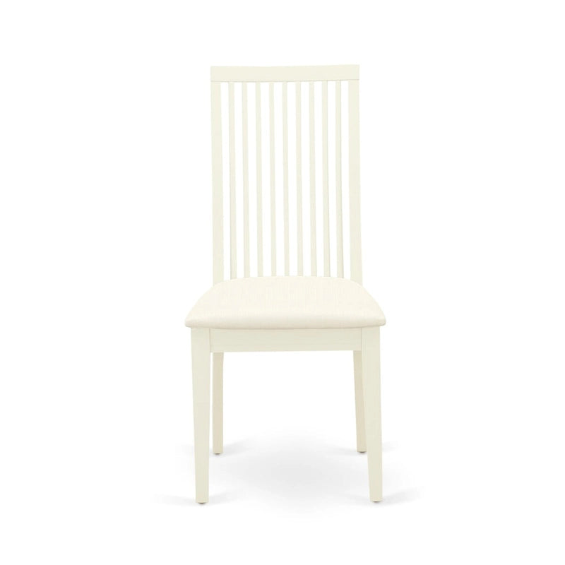 East West Furniture Dining Table Set- a Wooden Table and Linen Fabric Dining Room Chairs