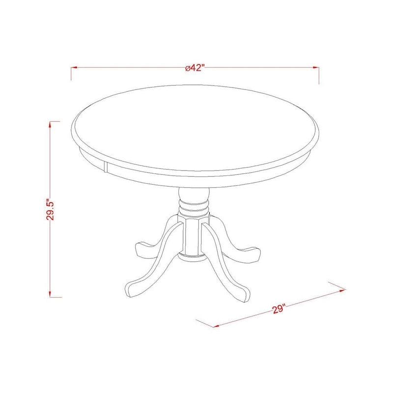 East West Furniture Dining Table Set- a Wooden Table and Linen Fabric Dining Room Chairs