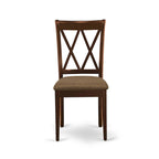 East West Furniture Dining Table Set- a Wooden Table and Linen Fabric Dining Room Chairs